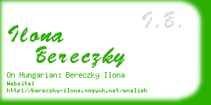 ilona bereczky business card
